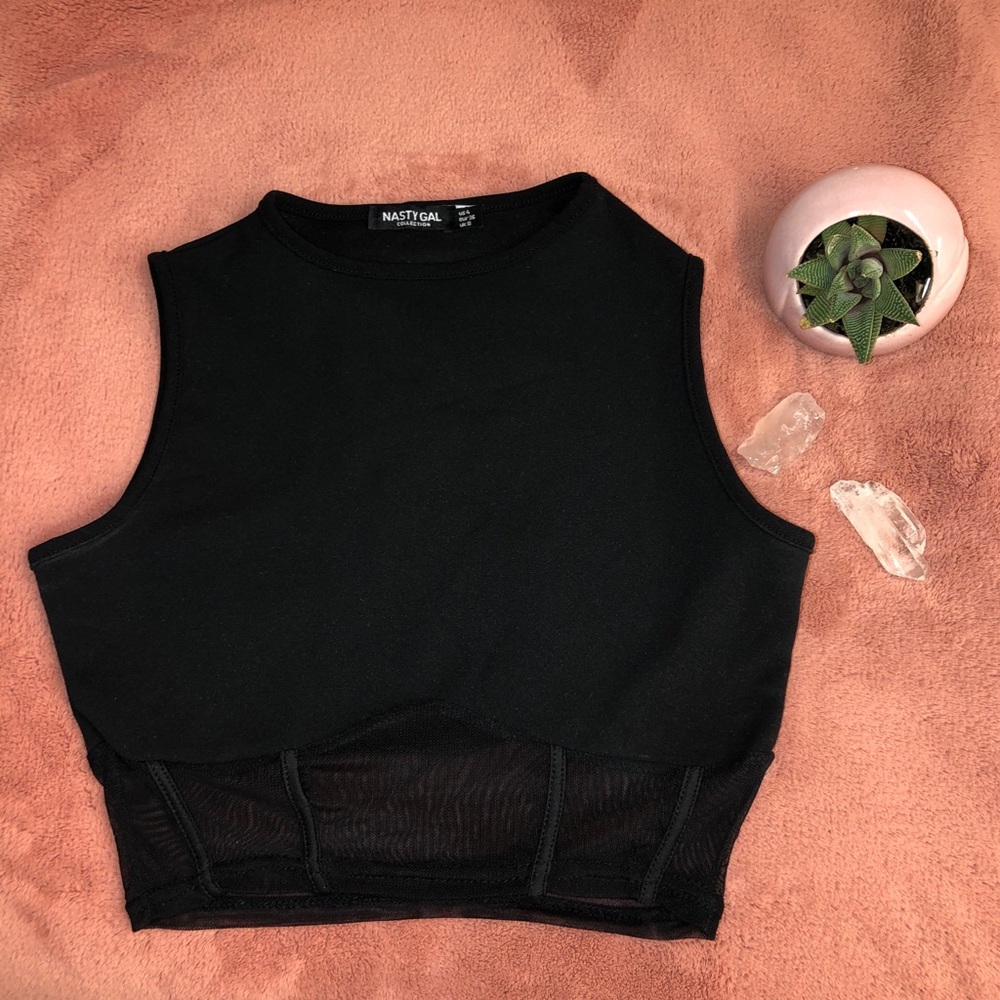 black mesh croptop